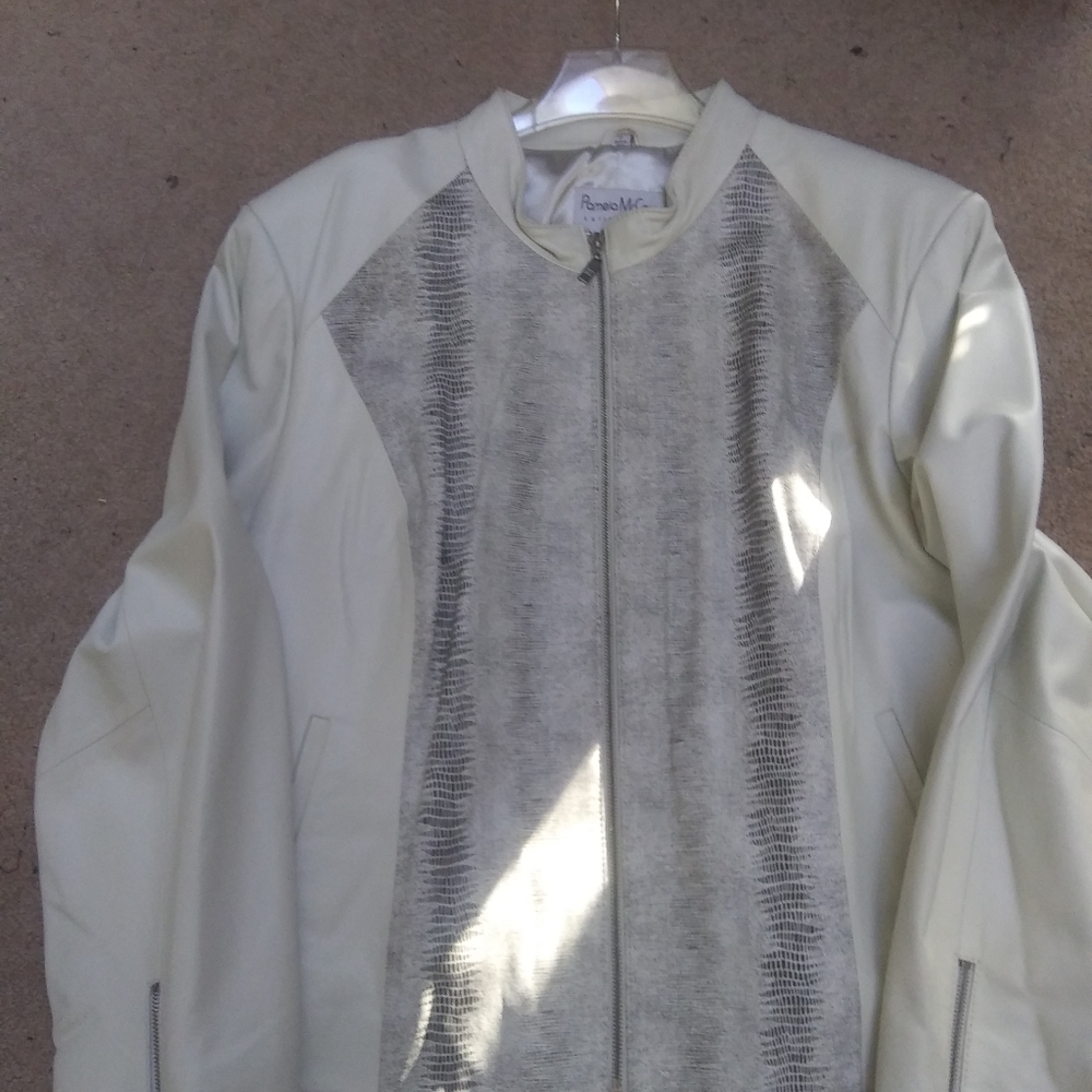 Snake Print Lamb Leather Jacket